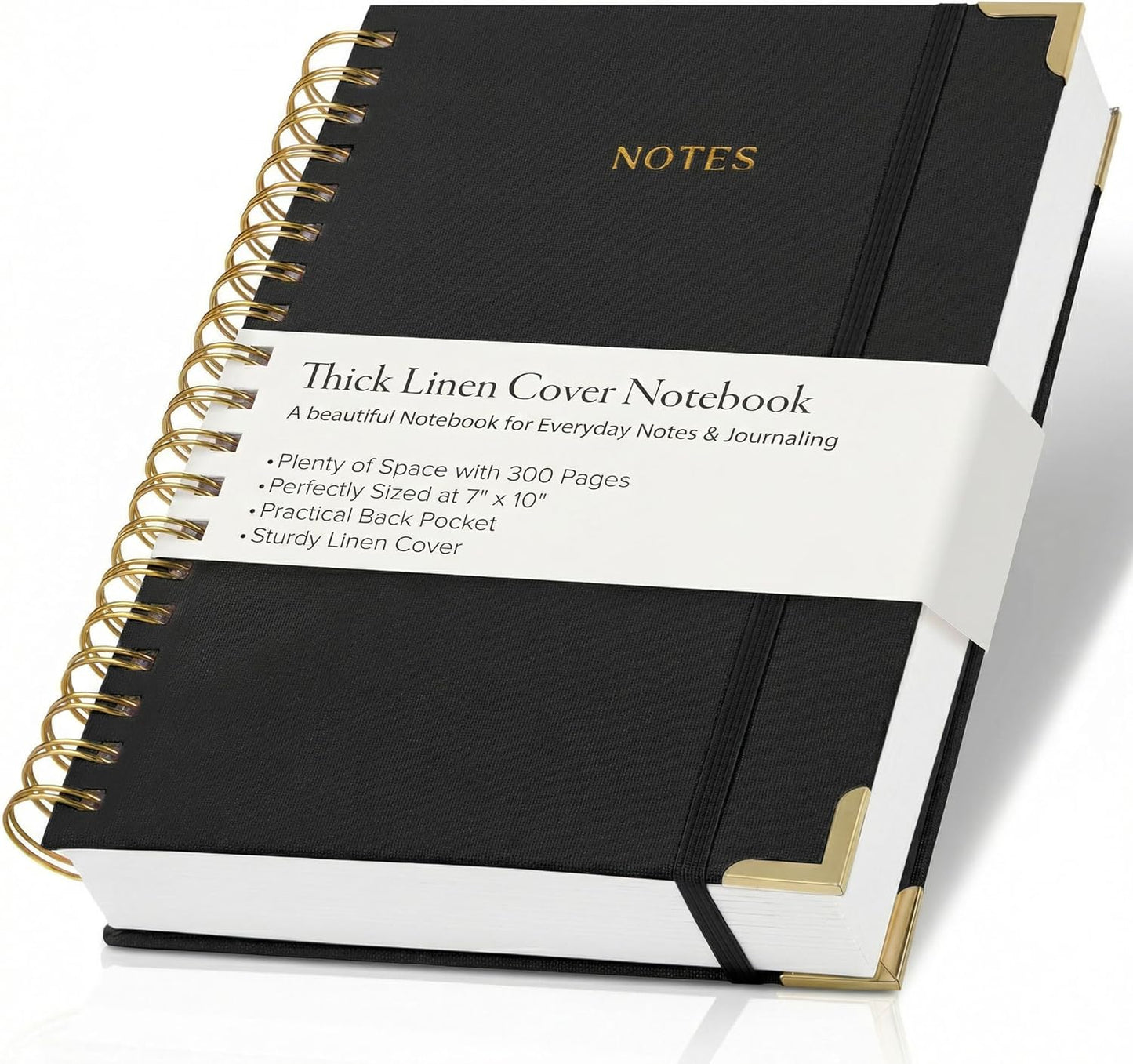 Aesthetic Thick Spiral Notebook Journal For Women in B5 Format - Modern Linen Hardcover College Ruled Note Book With 300 Lined Pages - Perfect For Writing And Staying Organized at Work or School