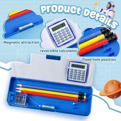 Henoyso Multifunctional Pencil Box for Girls Butterfly Pencil Case with Calculator and Sharpener Cool Cute Pencilcase School Supplies Essentials Christmas Birthday Gift Present for Kids Teens