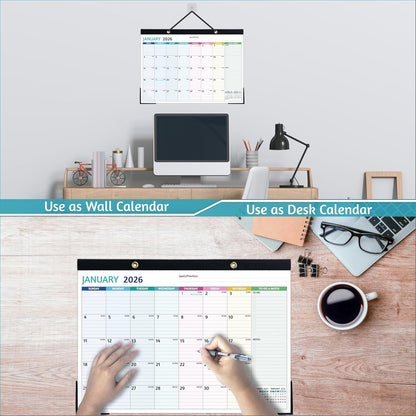 2026-2027 Desk Calendar – Run Now to MAR. 2027, 18 Monthly Desk Calendar 2026-2027 Large, 17'' x 12'', Best Desk/Wall Calendar 2026 with To-do Lists, Desk Pad, Ruled Blocks, Corner Protectors