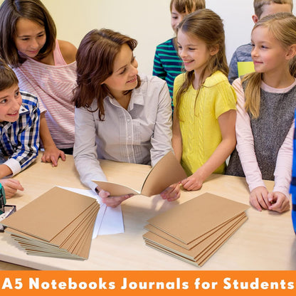 Mimorou 100 Pcs Journals Notebooks Bulk - Kraft Softcover A5 Small Notebooks 5.5 Inch x 8.3 Inch Notepads with 60 Page 30 Sheet for Writing Sketch Travel Office Supplies(Navy Blue,Lined)
