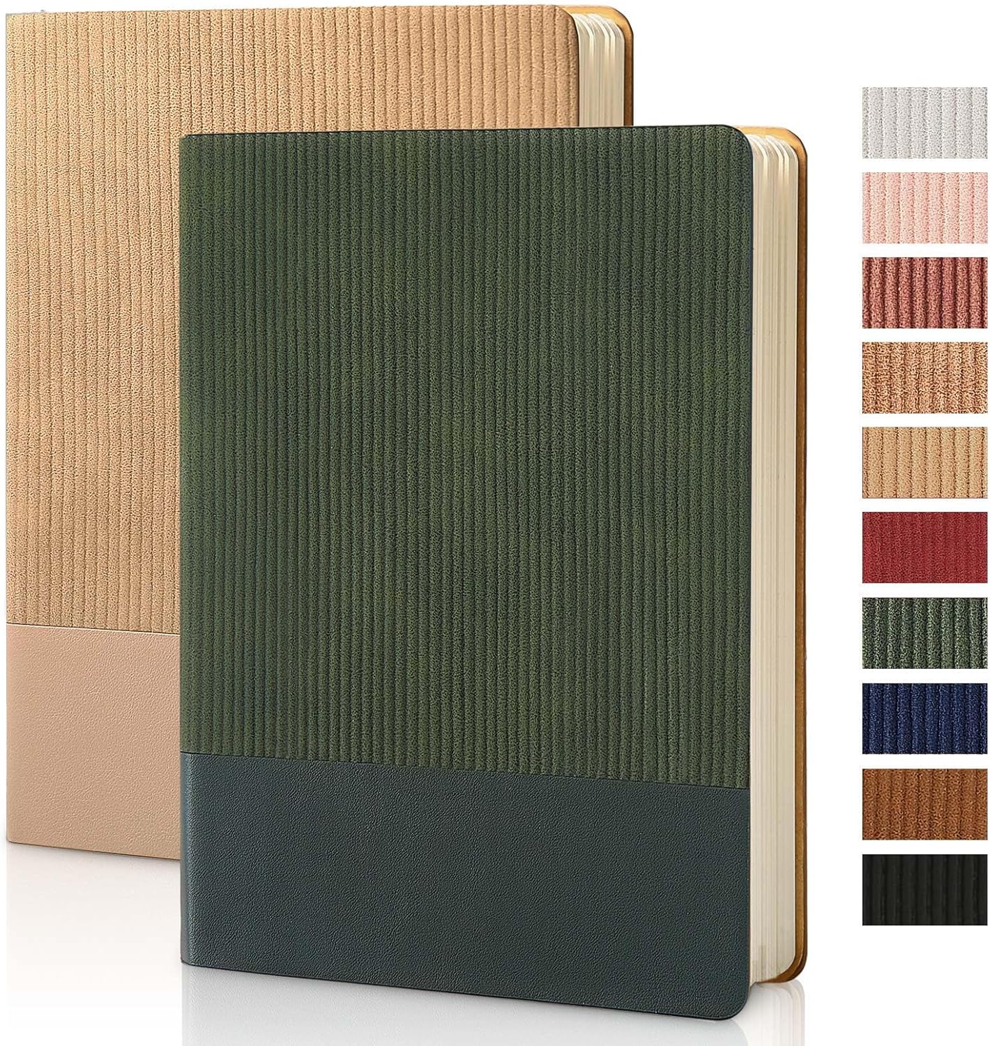 Lined Journal Notebook for Work College Ruled Note Book 5.79"x8.27"A5 PU Leather Daily Journaling 216 Pages for Women Men Writing Home School Supplies Business (Dark Green)