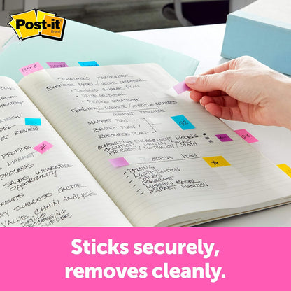 Post-it Message Sign Here Flags, 30/Dispenser, 4 Dispensers/Pack, .47 in Wide, Assorted Colors (684-SH)