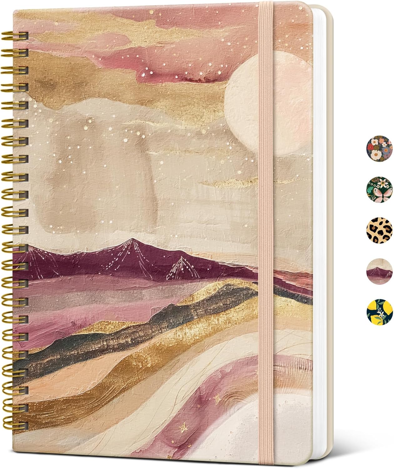 Taja Lined Spiral Journal Notebook for Women, A5 Cute College Ruled Hardcover Notebook for Work & Note Taking, Pretty Journal for Writing, 140 Pages, Flower Garden