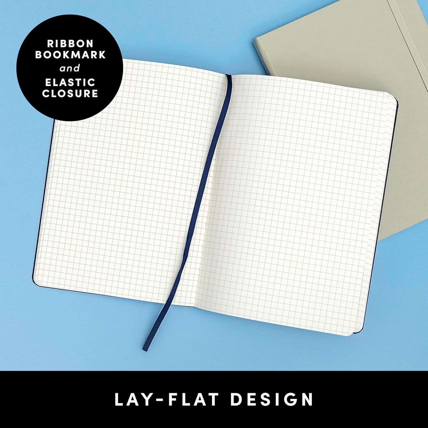 PAPERAGE Lined Journal Notebook, (Black), 160 Pages, Medium 5.6 in x 8 in - 100 GSM Thick Paper – Hardcover Journaling Notebook for Work, School & Note Taking