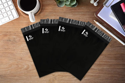 KKBESTPACK 100 Large Poly Mailers 10x13 Shipping Bags for Small Business – Self Sealing Package Envelopes (10 x 13 Pack of 100, Black)