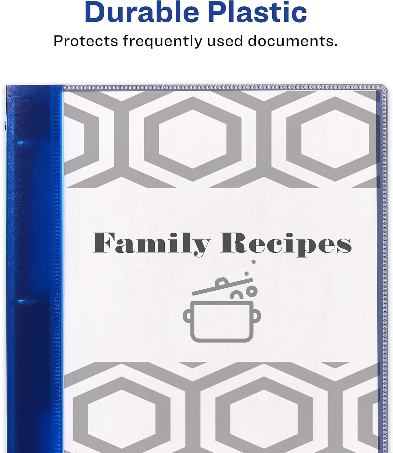 Avery Flexible View 3 Ring Binder, 1/2 Inch Round Rings, 1 Blue Binder (17670)