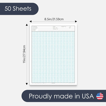 GeekNavy 8.5" x 11" Isometric Graph Paper 50 Sheets Portrait - 0.25" Grid, Non-photo Blue, High Brightness, Drafting, Engineering, Art, 3D Design (1-Pack)