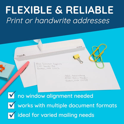 500#10 Windowless Security Envelopes Self Seal, Peel and Seal, Security Tinted, Printer Friendly Design for Business, Dimensions - 4-1/8 Inch x 9 ½ Inch - Envelopes Letter Size for Mailing