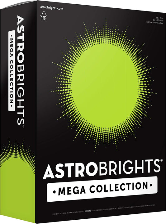 Astrobrights Mega Collection, Colored Cardstock, Neon Green, 320 Sheets, 65 lb/176 gsm, 8.5" x 11" - MORE SHEETS! (91679)