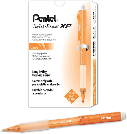 Pentel QE419A Twist-Erase Express Mechanical Pencil .9mm Black, Box of 1 Dozen