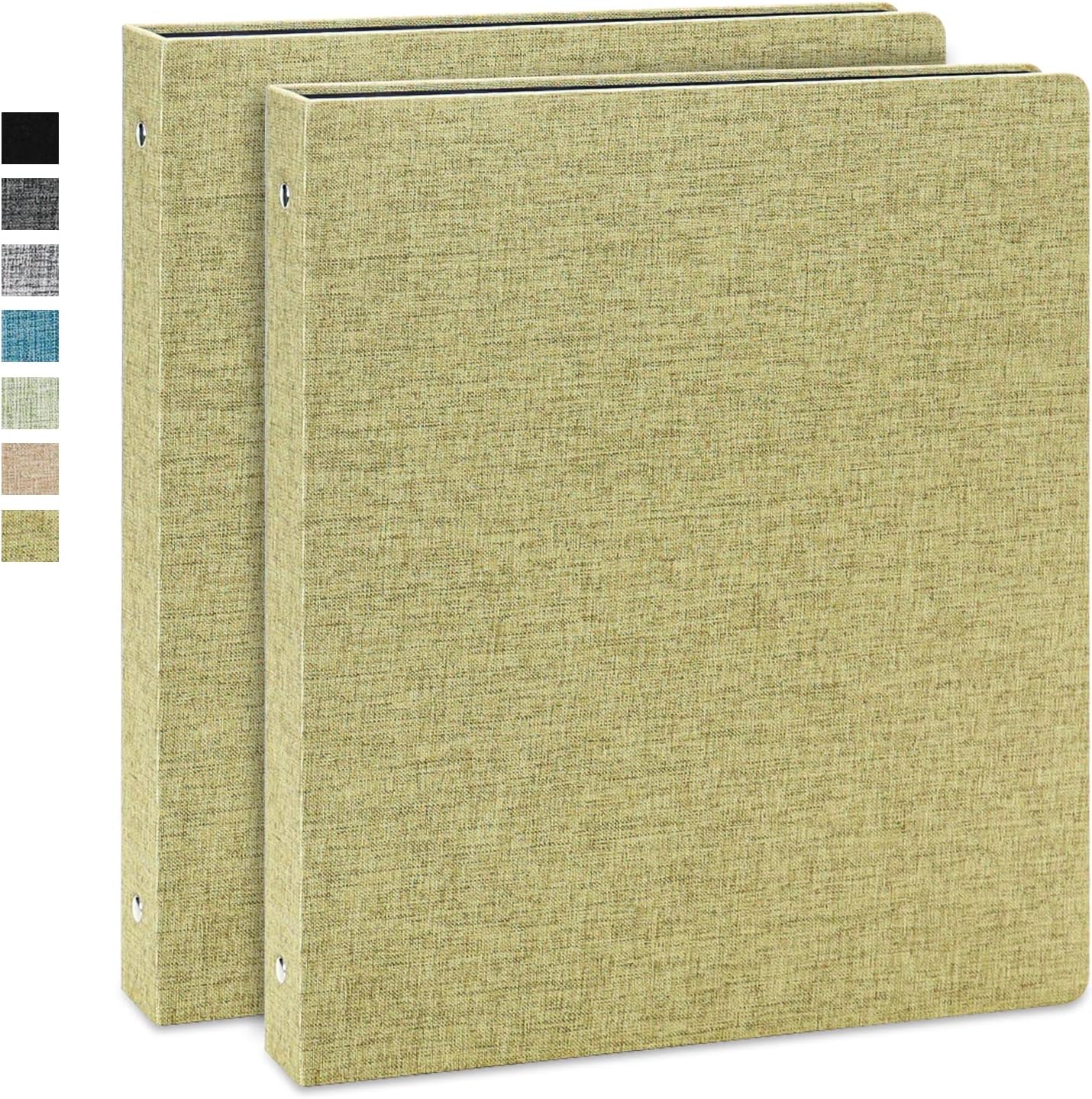 Vienrose 3 Ring Binder 1 Inch Round Rings with Linen Fabric Cover, Fits 8.5 x 11 Inch Paper, Durable Organizer for School, Office, Home, Recipes, Grey