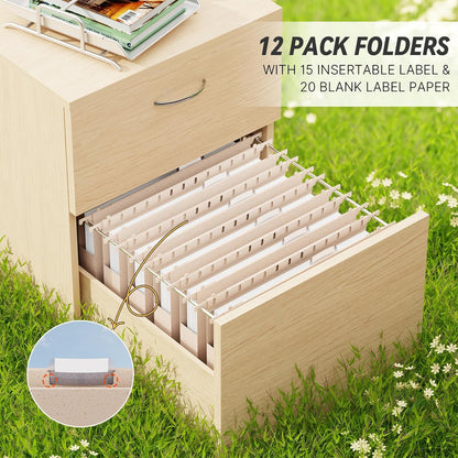 XINGIA Legal Size Hanging File Folders Extra Capacity,1'' Expansion Hanging Folders for Filing Cabinet,12 Pack Wheat Straw File Folders Hanging with Tabs,Pastel Hanging File Organizer for Office