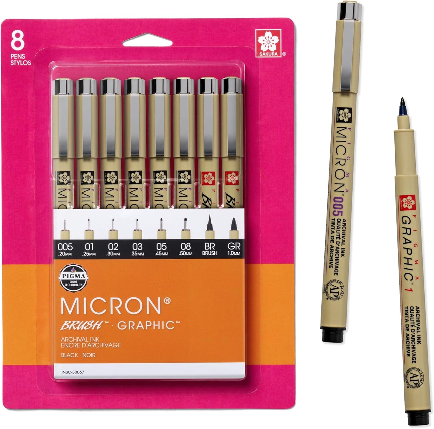 SAKURA Pigma Micron Fineliner Pens - Archival Black Ink Pens - Pens for Writing, Drawing, or Journaling - Assorted Point Sizes - 6 Pack