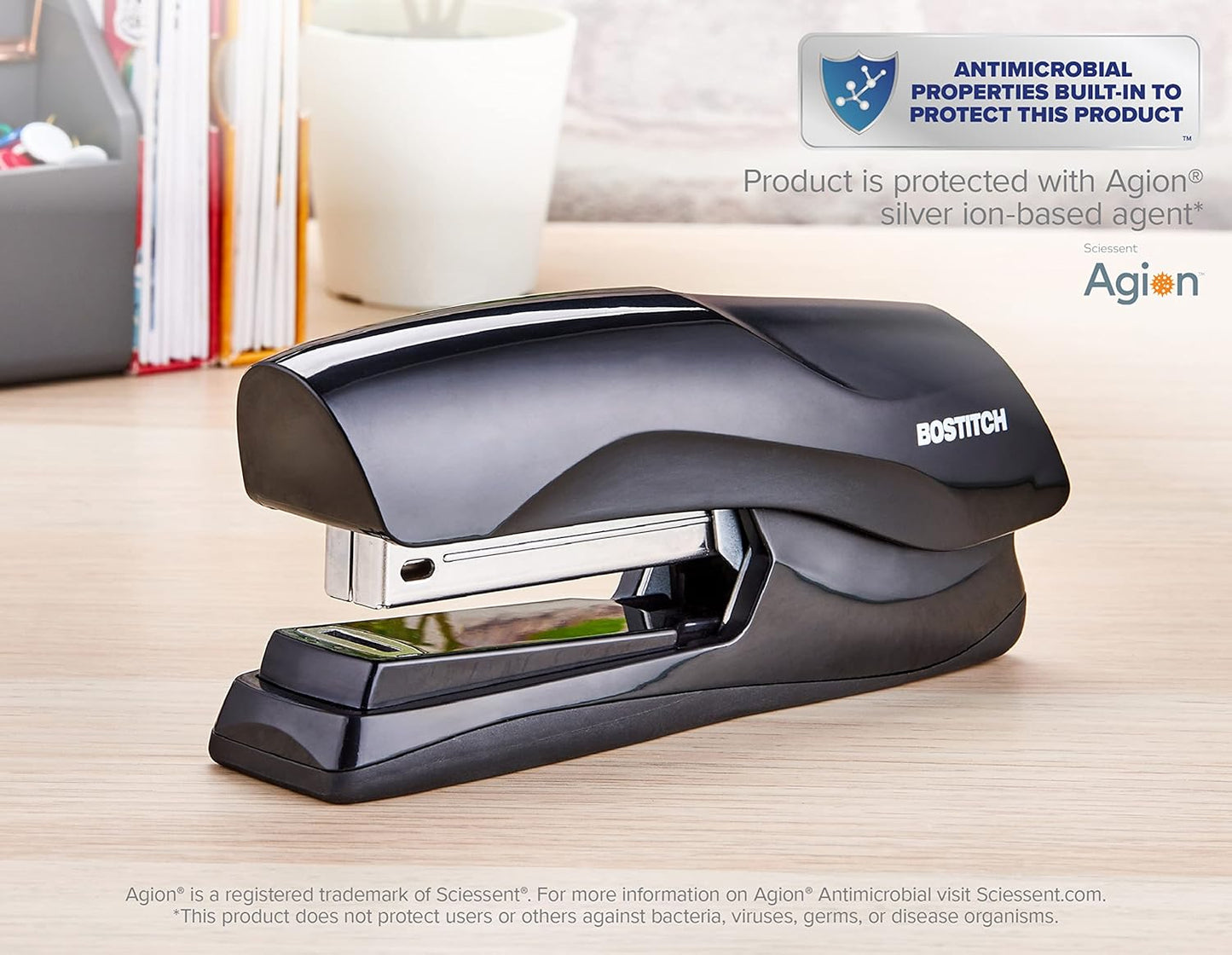 Bostitch Office Heavy Duty Stapler, 40 Sheet Capacity, No Jam, Half Strip, Fits into the Palm of Your Hand, For Classroom, Office or Desk, Black