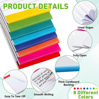 Tenceur 16 Pcs Graph Notepads 3 x 5 Inch Small Graph Grid Math Notebooks Pocket Lined Graph Memo Pads Scratch Pads Mini Writing Pads with 100 Pages Pads for School Classroom Supplies Homework