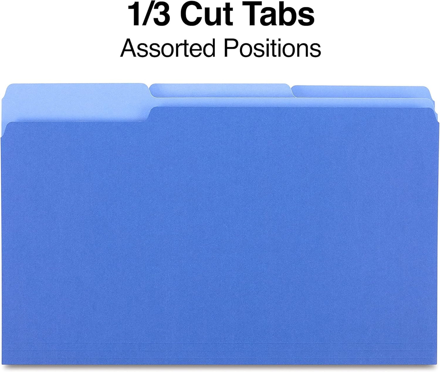Staples Recycled File Folders, Legal Size, 1/3‑Cut Tabs, Manila, 30% Recycled Paper Stock, 100/Box