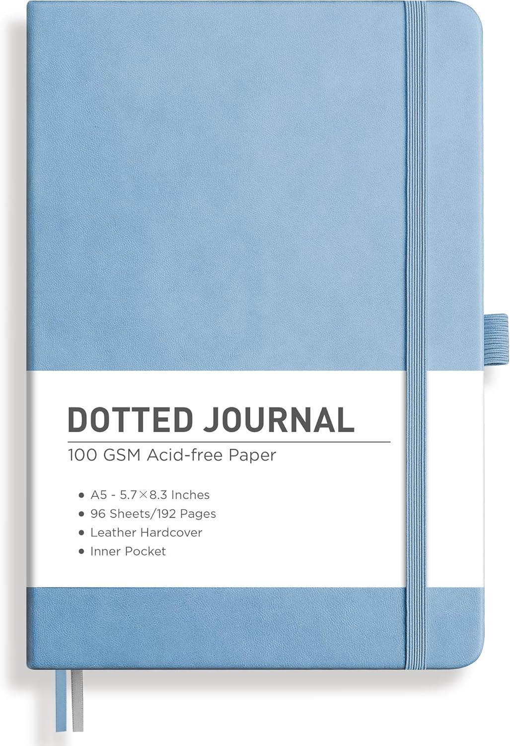 RETTACY Graph Grid Paper Notebook, 192 Pages, A5 Medium Size (5.7'' x 8.3''), 5 Squares per Inch, Leather Hardcover, 100 GSM Thick Paper, for School, Students, Math, Engineering (Brown)