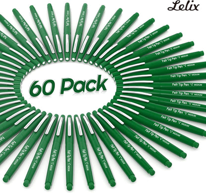 Lelix Felt Tip Pens, 15 Black Pack, 0.7mm Medium Point, Felt Tip Markers Pens for Journaling, Writing, Note Taking, Planner, Perfect for School Office and Art Supplies