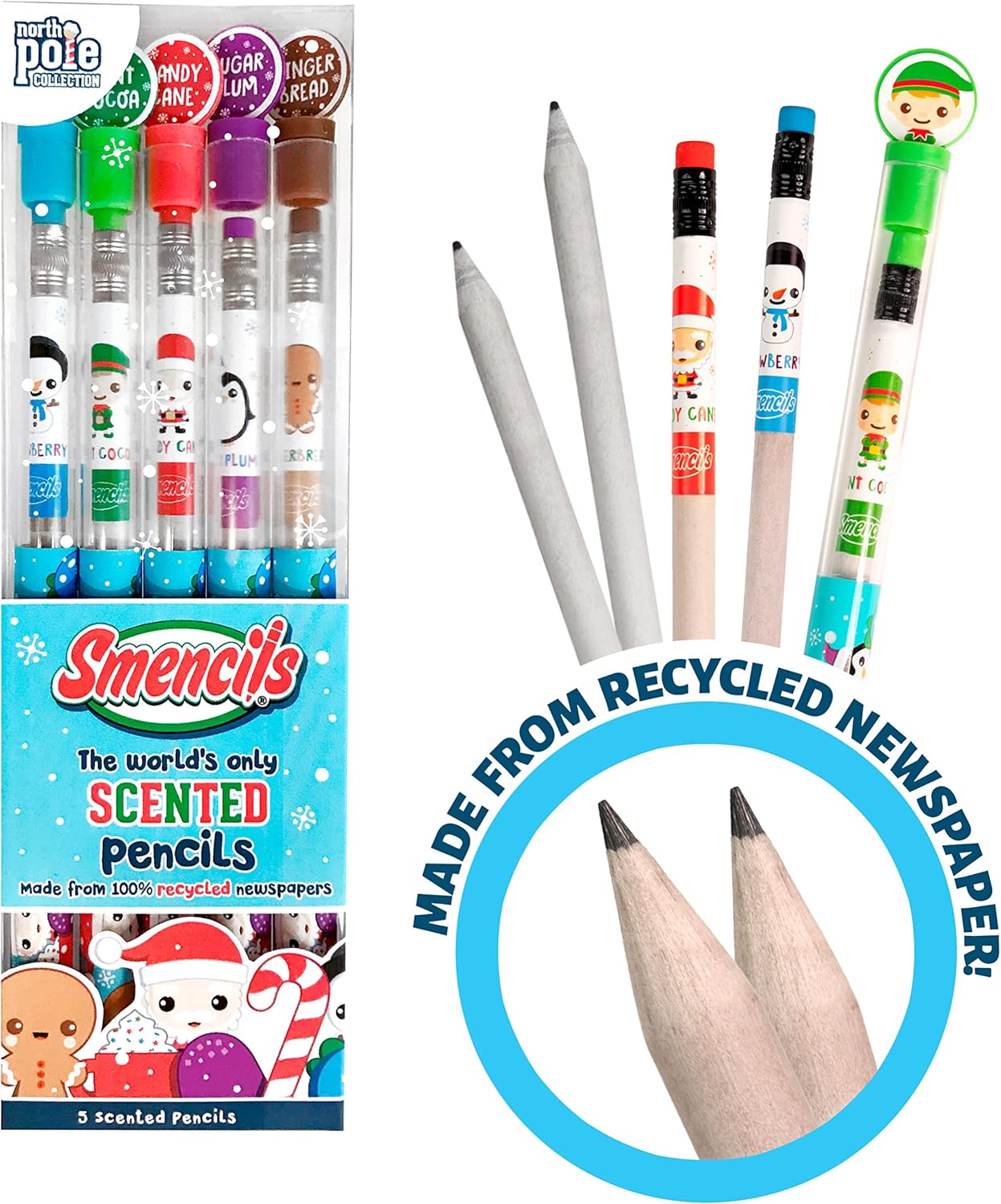 Spring Smencils - HB #2 Scented Pencils, 5 Count, Gifts for Kids, School Supplies, Classroom Rewards, Easter basket stuffers