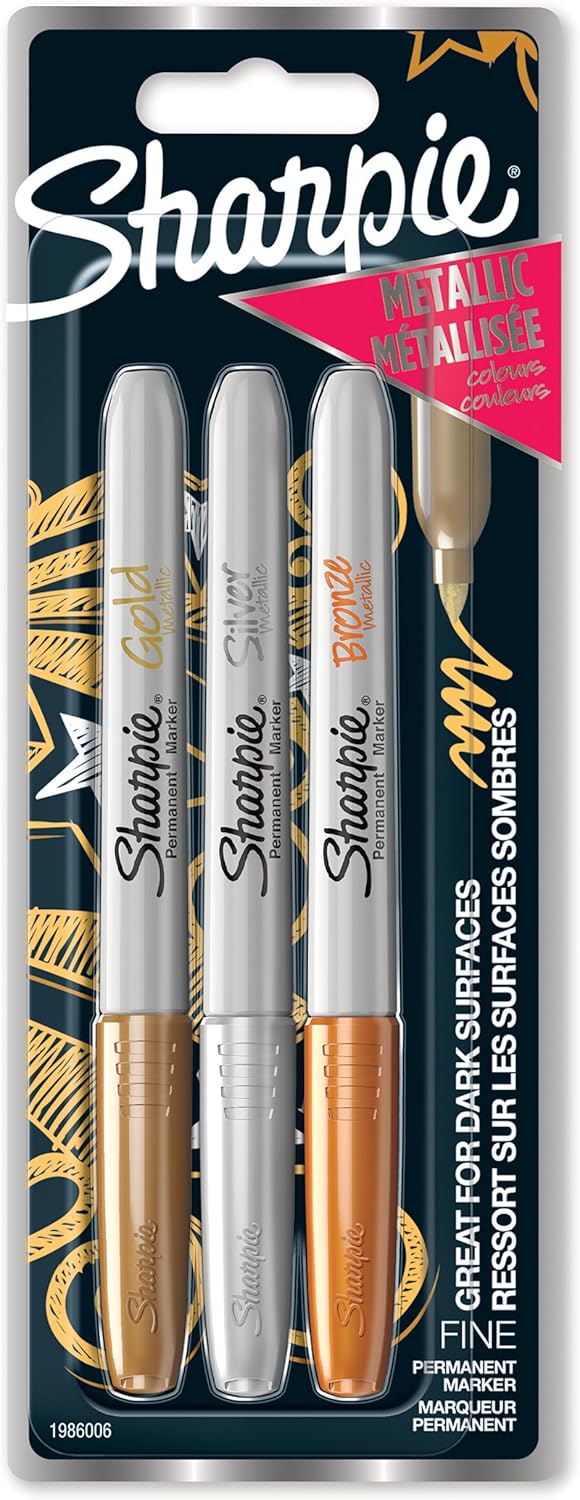 Sharpie Metallic Permanent Markers | Fine Point for Bold Details | Gold | 1 Marker Pen