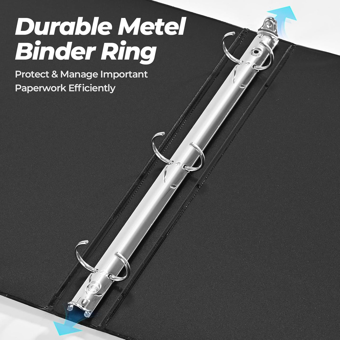 1 Inch 3 Ring Binders 24 Pack, Clear View Binder Bulk, White PVC-Free 3-Ring Binders for School, Office or Home, Fits 8.5 x 11 Inches Paper