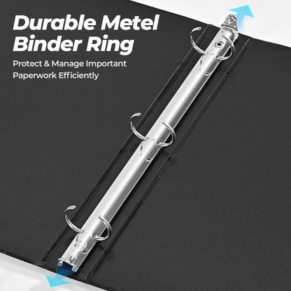 1 Inch 3 Ring Binders 24 Pack, Clear View Binder Bulk, White PVC-Free 3-Ring Binders for School, Office or Home, Fits 8.5 x 11 Inches Paper