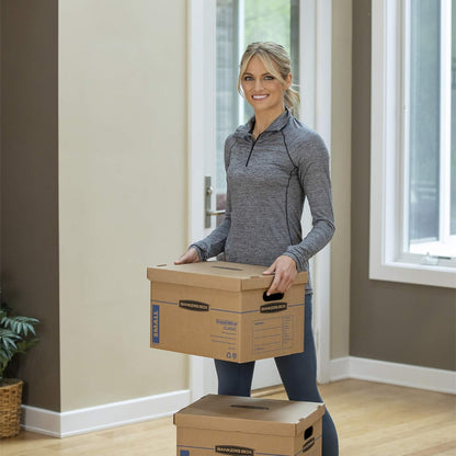 Bankers Box Small Classic Moving Box, 10-Pack, Reinforced Handles, Tape-Free Assembly, 15 x 12 x 10 Inches (7714901)