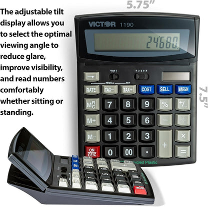 Victor 1190 Executive Desktop Calculator, 12-Digit LCD