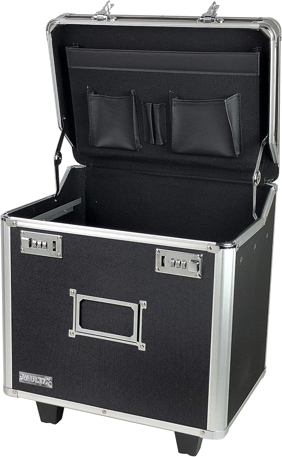 Vaultz Locking Mobile File Chest, Letter/Legal Files, 17.5" X 15.5" X 14.5", Black