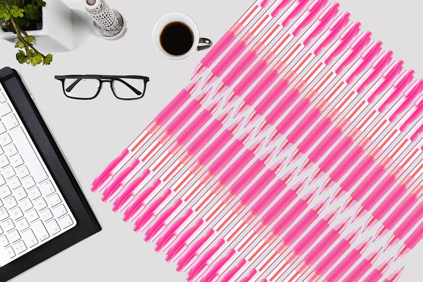 Aozora Black Ink Pens Bulk 30 Pack Black Click Pens Retractable Ballpoint Pens Medium Point,Smooth Ink Pen Soft Grip for Journaling School Office Supplies 1.0MM