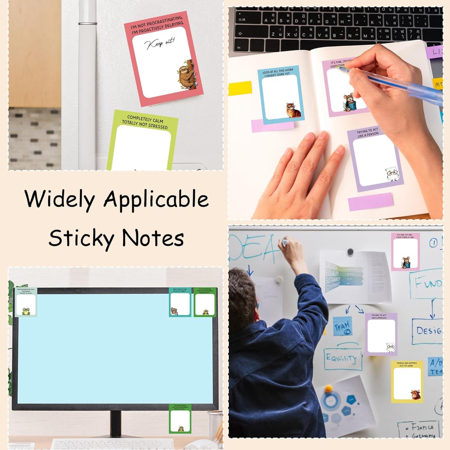 Dumpster Fire Sticky Notes 9 Pack, Funny Dumpster Fire Notepads for Work Stress Relief, Cute Self-Stick Memo Note Pads for Office, Humorous Gifts for Coworkers Students School Office Supplies 3×3 Inch
