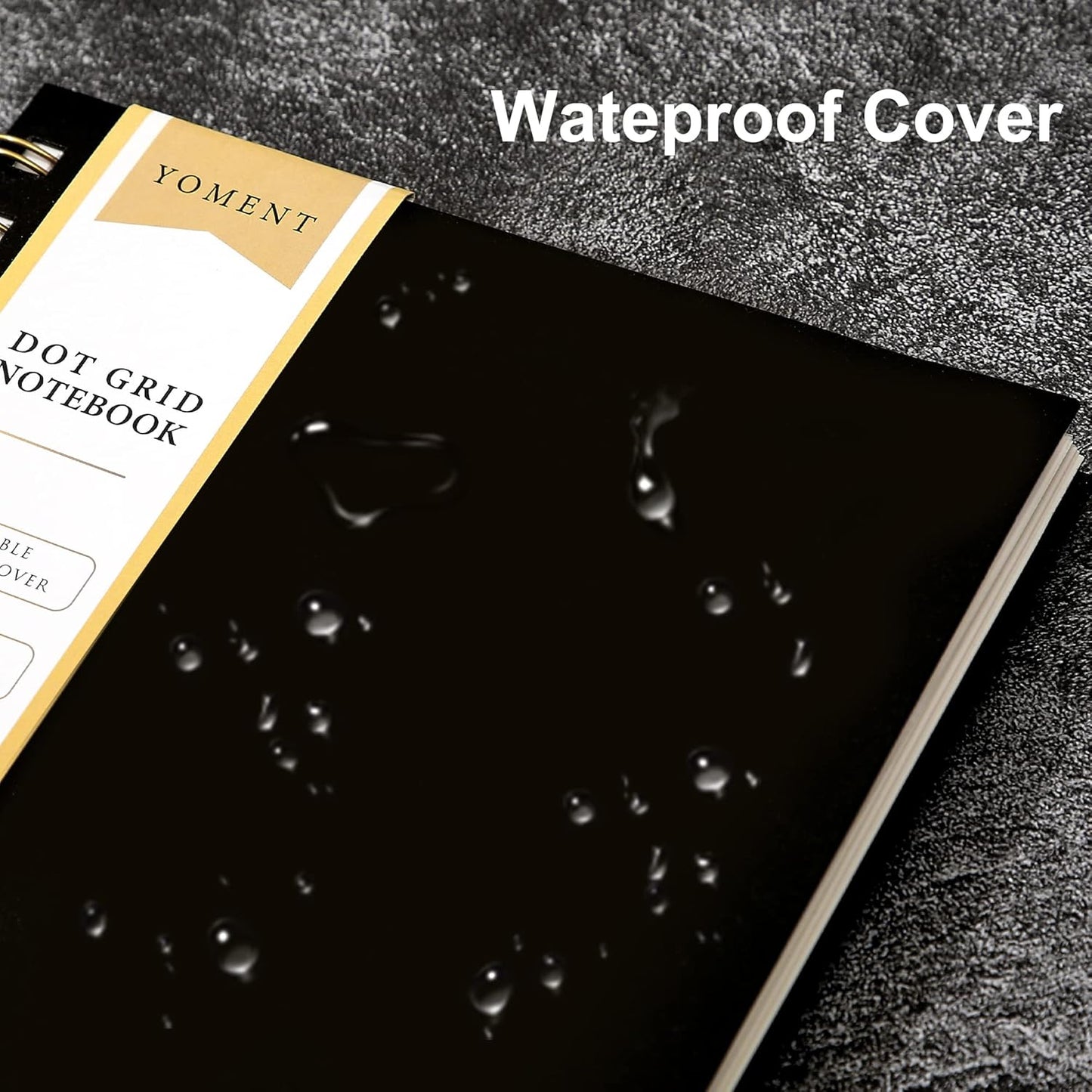 Yoment Graph Paper Spiral Notebook A5 Graphing Notebook 160 Pages Graph Paper Notebook Spiral Bound Waterproof Plastic Hardcover Spiral Journal 5x7 Grid Notebooks for Note Taking,Black