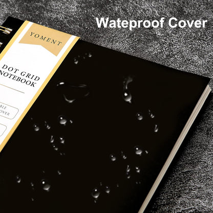 Yoment Graph Paper Spiral Notebook A5 Graphing Notebook 160 Pages Graph Paper Notebook Spiral Bound Waterproof Plastic Hardcover Spiral Journal 5x7 Grid Notebooks for Note Taking,Black
