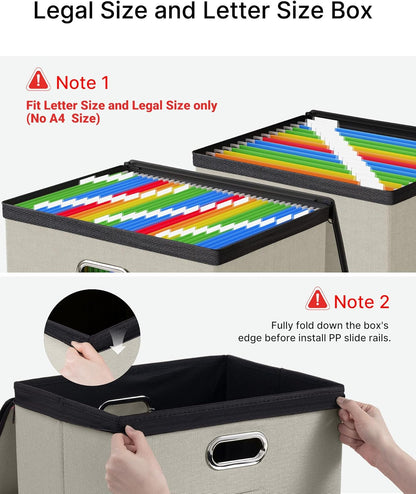 Oterri 2 Pack File Organizer Boxes with Lids, File Box with Mesh Pockets, Document Organizer Box for File Folders Letter Size, Zippers Filing Box for Home, Office, School (Green, Without Folders)