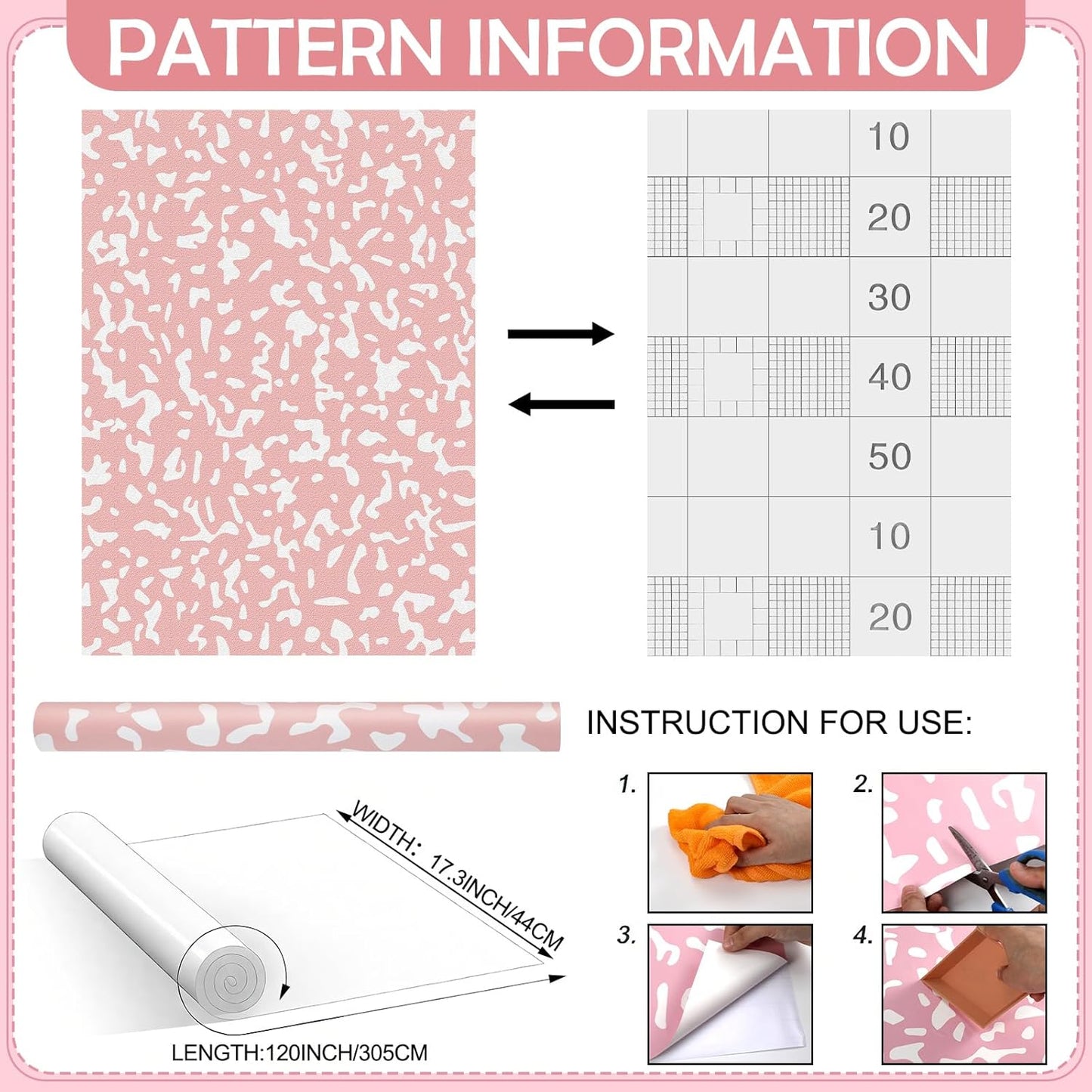 Drydiet Composition Notebook Bulletin Board Roll 1. 4 x 10 Ft/ 17 x 120 Inches, Peel and Stick Composition Classroom Decor, Back to School Black and White Bulletin Board Paper Background Waterproof