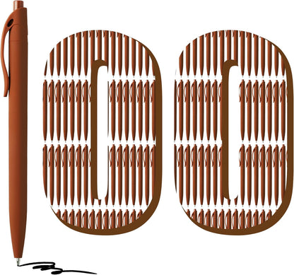 Deegtran 100 Pack No Bleed Black Barrel Click Pens, Wholesale Retractable Ballpoint, Medium Point, Smooth Ink, 1.0MM Black Ink