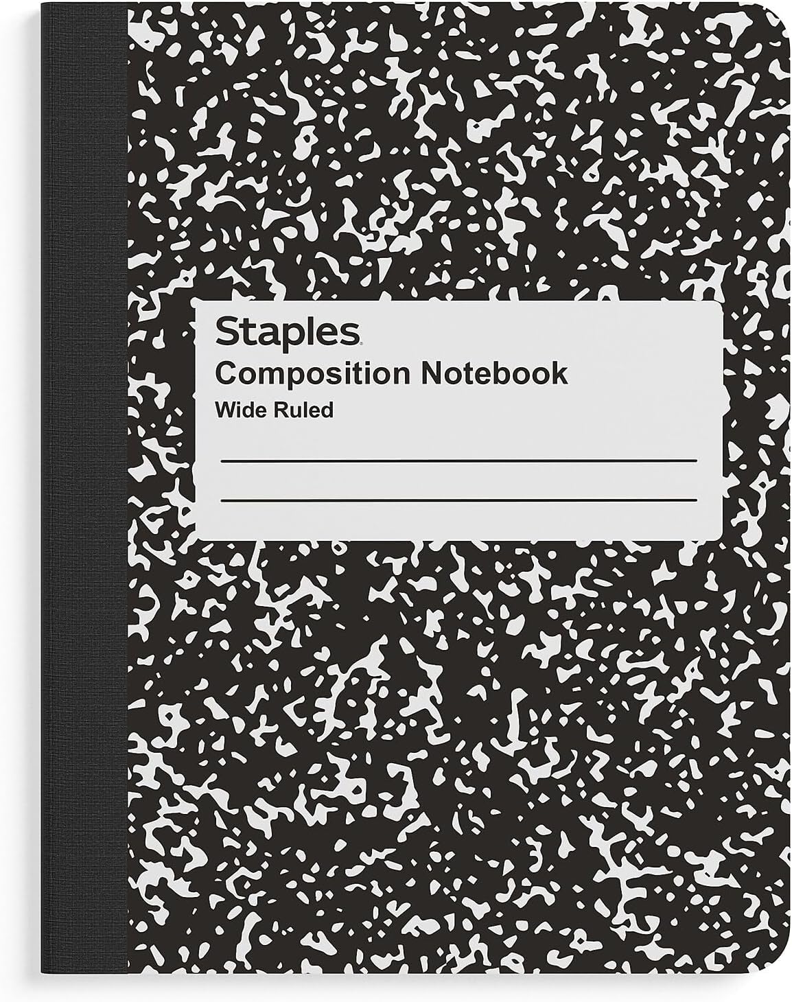 STAPLES Composition Notebook, 9.75” x 7.5”, Wide Ruled, 100 Sheets, Green Cover