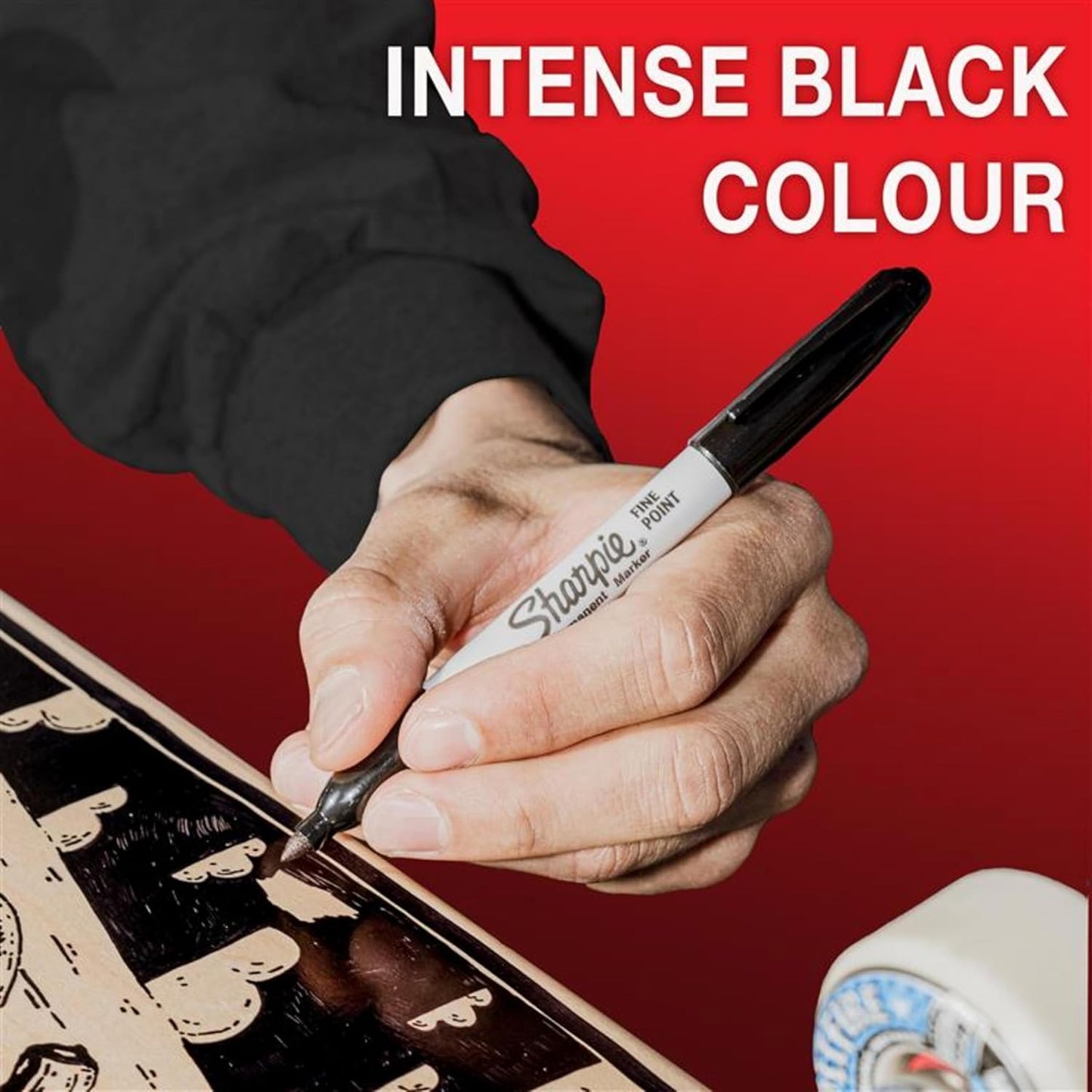 Sharpie Permanent Markers | Fine Point for Bold Details | BlackBlueRed and Green Ink Colours | 4 Marker Pens