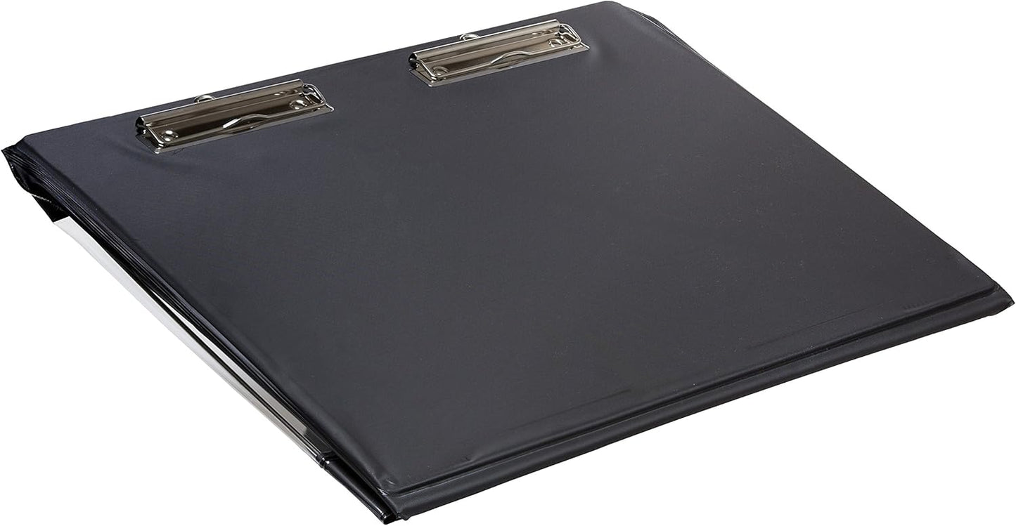 Waterproof Clipboard A4 Portrait by Paperdry, Black, Superior PVC Plastic with Cold Protection, Outdoor Covered Clip Board with Storage, A4 Waterproof Document Holder