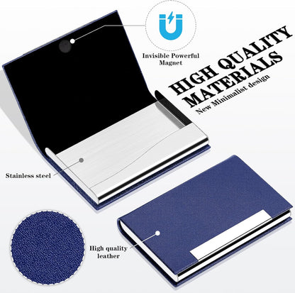 Padike Business Card Holder/ Case Professional PU Leather & Stainless Steel Multi Wallet Credit Card ID Case/Holder for Men & Women. (Black)