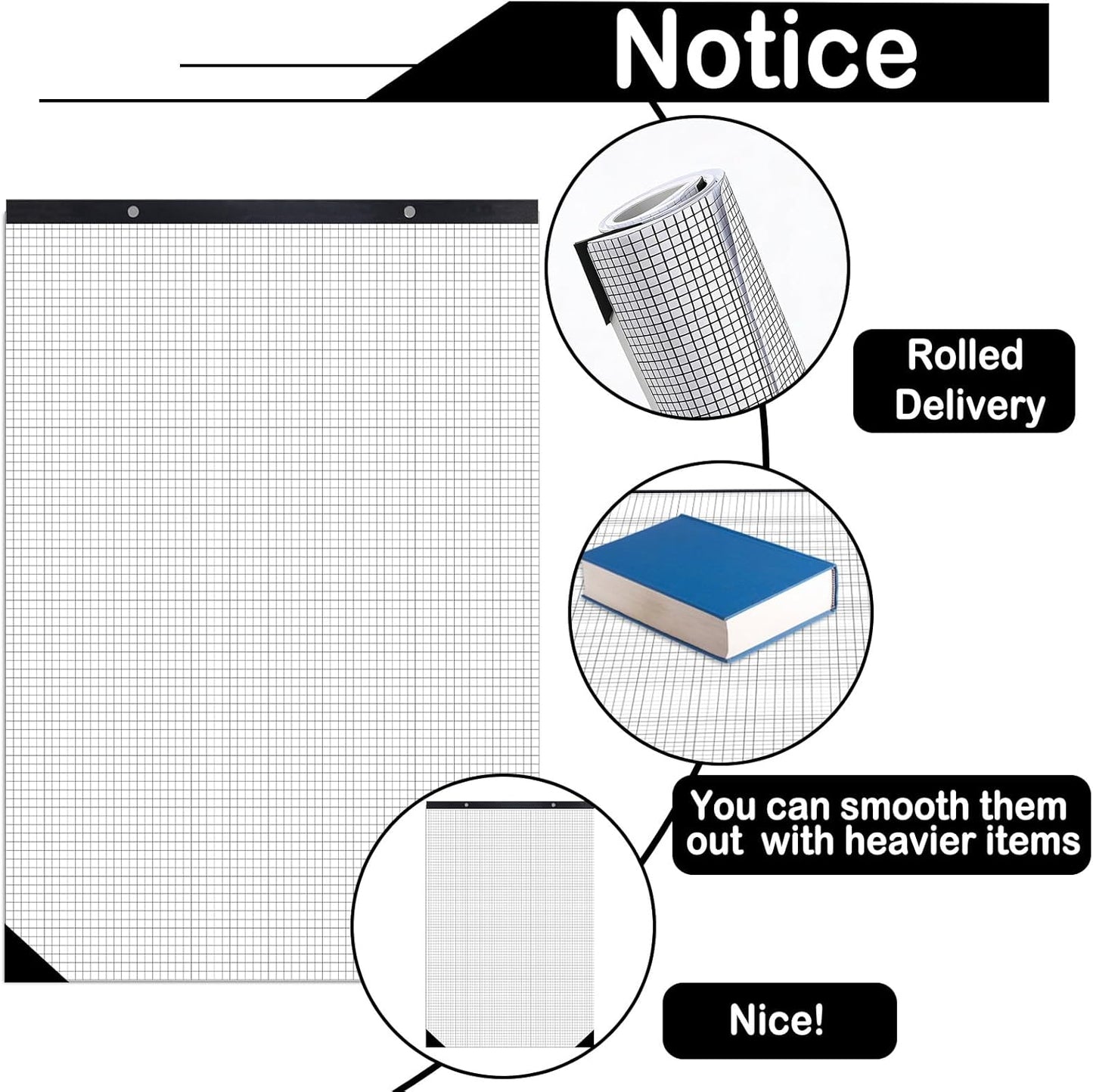 gisgfim Large Engineering Graph Paper Pad 22x 17 Landscape 4 X 4 Blue Grid Pad Giant Drafting Sketching Paper Blueprint Grid-Based Graphing for Engineer Designer Architect Draftsman Rolled Delivery