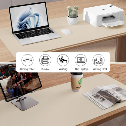 Aothia Leather Desk Pad Protector, Mouse Pad, Office Desk Mat, Non-Slip PU Leather Desk Blotter, Laptop Desk Pad, Waterproof Desk Writing Pad for Office and Home (Black,36" x 17") - Colors B