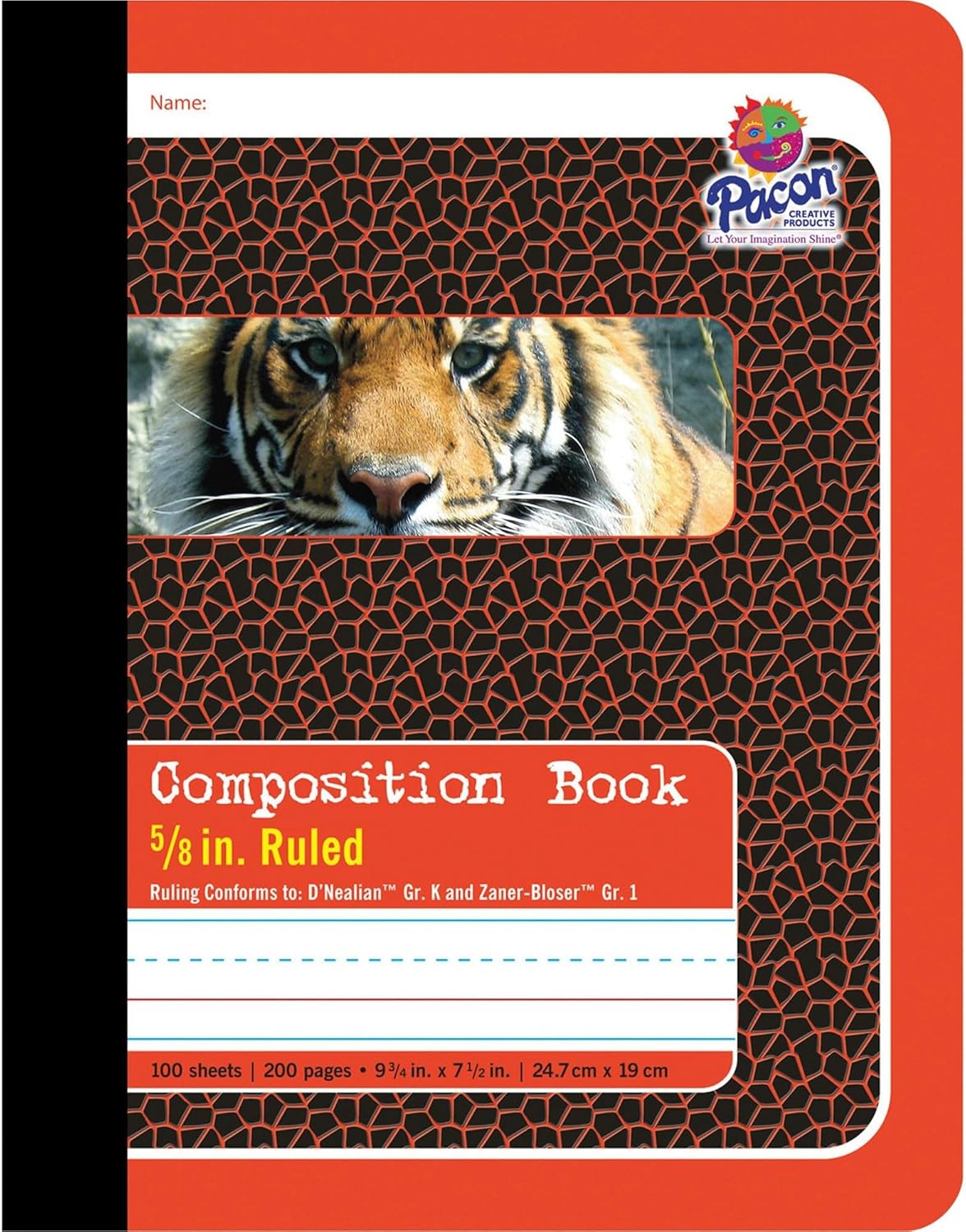 Pacon 2427 Composition Book, 5/8 Ruling, 9 3/4 x 7 1/2, 100 Sheets