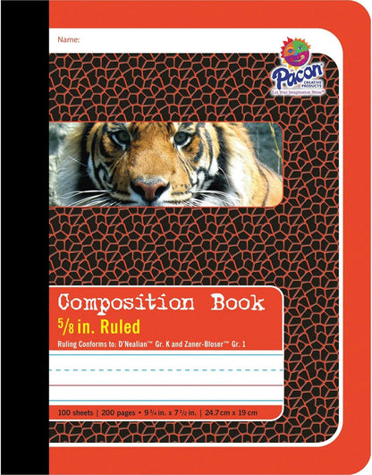 Pacon 2427 Composition Book, 5/8 Ruling, 9 3/4 x 7 1/2, 100 Sheets