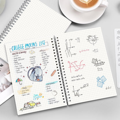 RETTACY Blank Journal Notebook, 3-Pack, 160 Pages per Pack, A5 Medium Size (5.7'' × 8.3''), 100 GSM Thick Paper, Spiral-bound, Flexible Plastic Cover, for Sketching, Drawing, Painting