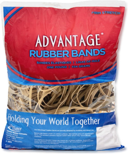 Alliance Rubber 26649 Advantage Rubber Bands Size #64, 1/4 lb Box Contains Approx. 80 Bands (3 1/2" x 1/4", Natural Crepe) Beige