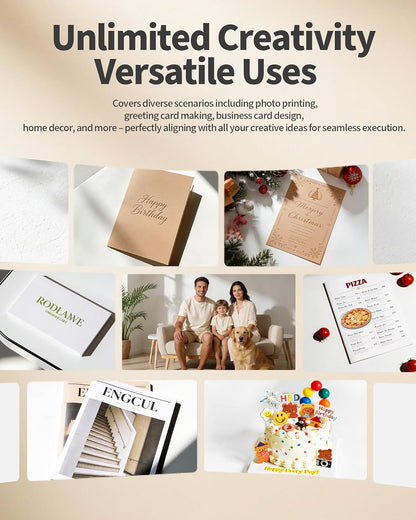 Uinkit 100 Sheets Thick Inkjet Glossy Photo Paper Picture 8.5x11 62lb 230g 11.1mil Cardstock Postcard Brochure For Dye Ink Inkjet Printer