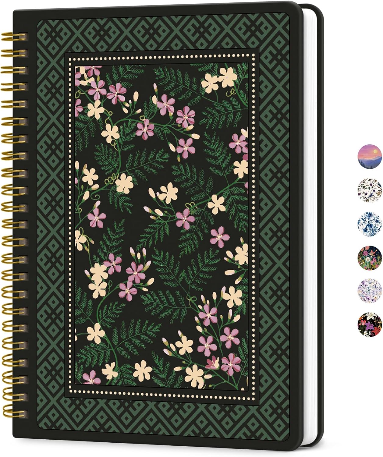 ZOTIA Lined Spiral Journal for Women, A5 Pretty Hardcover Notebook for Work, School & Office Writing, Aesthetic Writing Journal College Ruled, 140 Pages, 5.8" x 8.3", Twilight Bloom