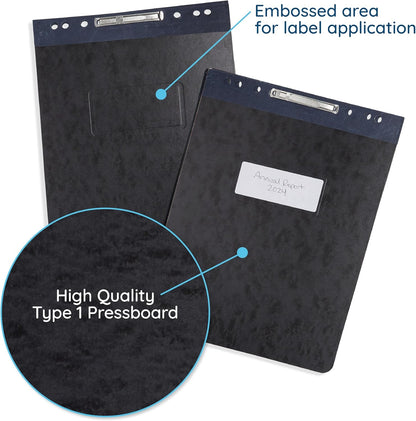 25 Blue Summit Supplies Report Covers with Sliding Bar Fastener - Black Pressboard Report Covers, Letter Size, Durable 2'' Capacity Business Report Covers