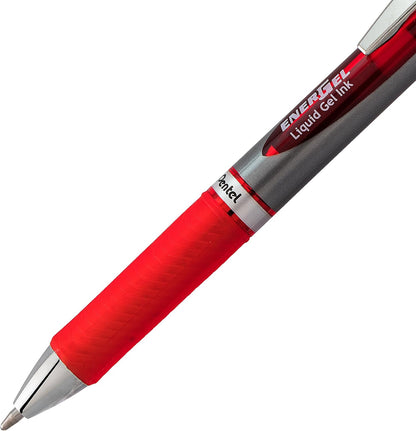 Pentel EnerGel RTX Retractable Liquid Gel Pen, (1.0mm), Bold Line, Metal Tip, Black Ink, Pack of 3 (BL80BP3A)